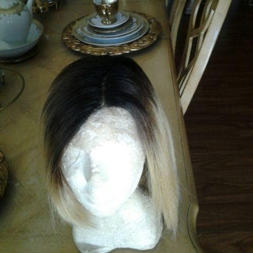 Blonde Beauty Straight Bob Full Lace Front Wig 10-12 inches Curved - Thumbnail 2