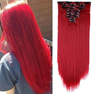 Red Full Head Clip In Extension!!