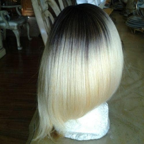 Blonde Beauty Straight Bob Full Lace Front Wig 10-12 inches Curved - Thumbnail 3