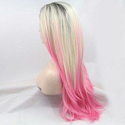 Blonde Ombre Pink Lace Front Wig - Thumbnail 2