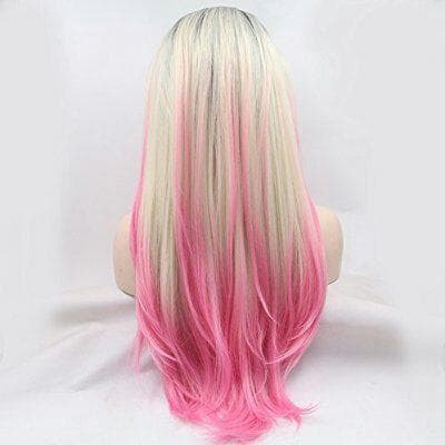 Blonde Ombre Pink Lace Front Wig - Thumbnail 3