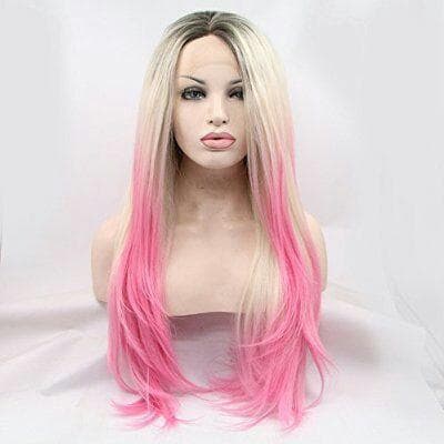 Blonde Ombre Pink Lace Front Wig