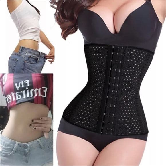 Black Steel Bone Waist Trainer-Slim Your Waist!! - Large - Thumbnail 10