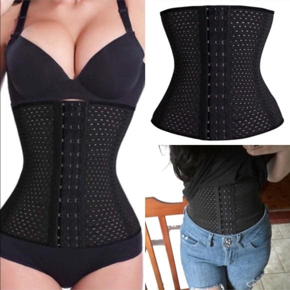 Black Steel Bone Waist Trainer-Slim Your Waist!! - Large - Thumbnail 7