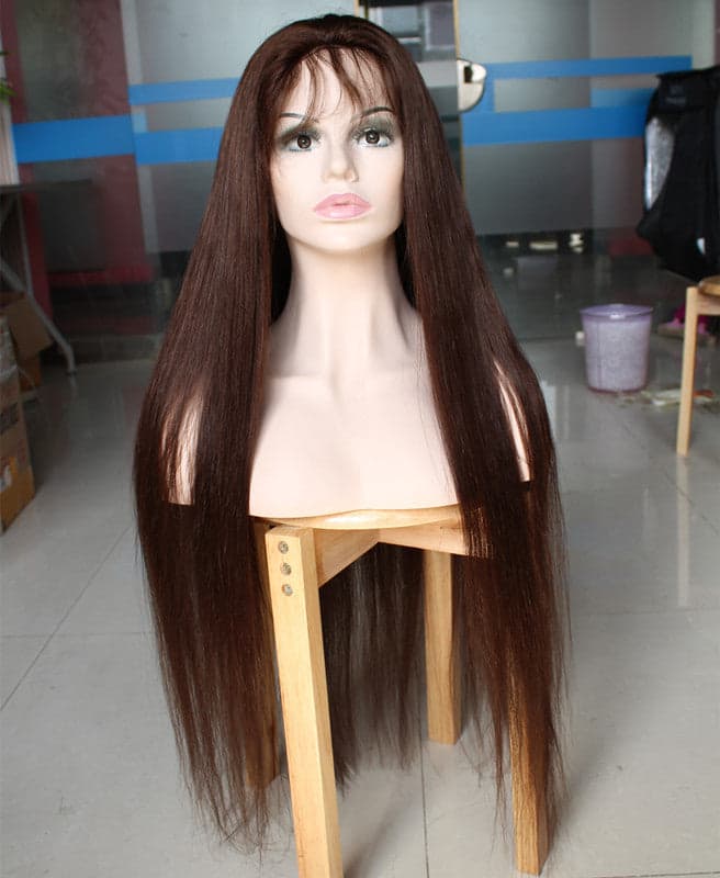 European Dark Brown Virgin Remy Lace Wig - Thumbnail 6
