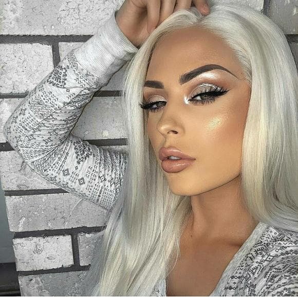 White Blonde Lace Front Wig 22-24inches!! - Thumbnail 4