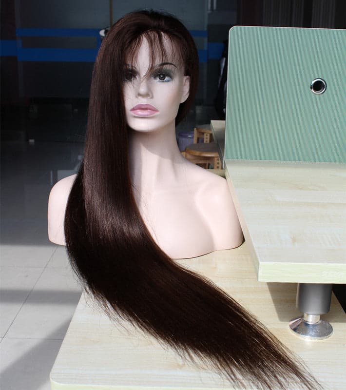 European Dark Brown Virgin Remy Lace Wig - Thumbnail 2