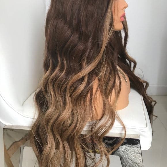 Brown Caramel Virgin Remy Lace Wig 24-26 inches - Thumbnail 2