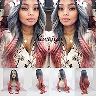 Black Blue to Red Isa Lace Front Wig