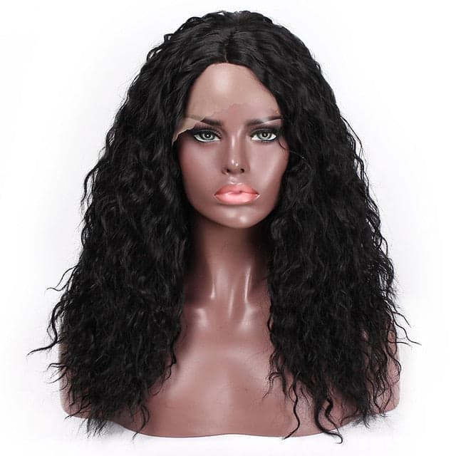 Curly Ombre Pink Synthetic Lace Front Wig 18 inches - Pink / 130% / Lace Front, 18inches, China - Thumbnail 2