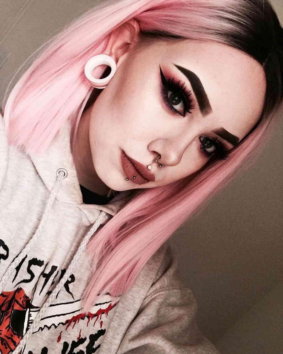 Ombre Black Pink Lace Front Wig