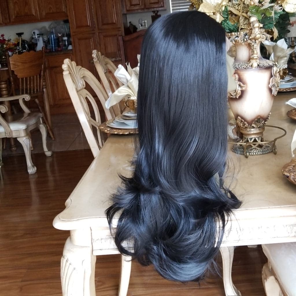 Layered Straight Black Bodywave Lace Front Wig 22-24 inches!! - Thumbnail 2
