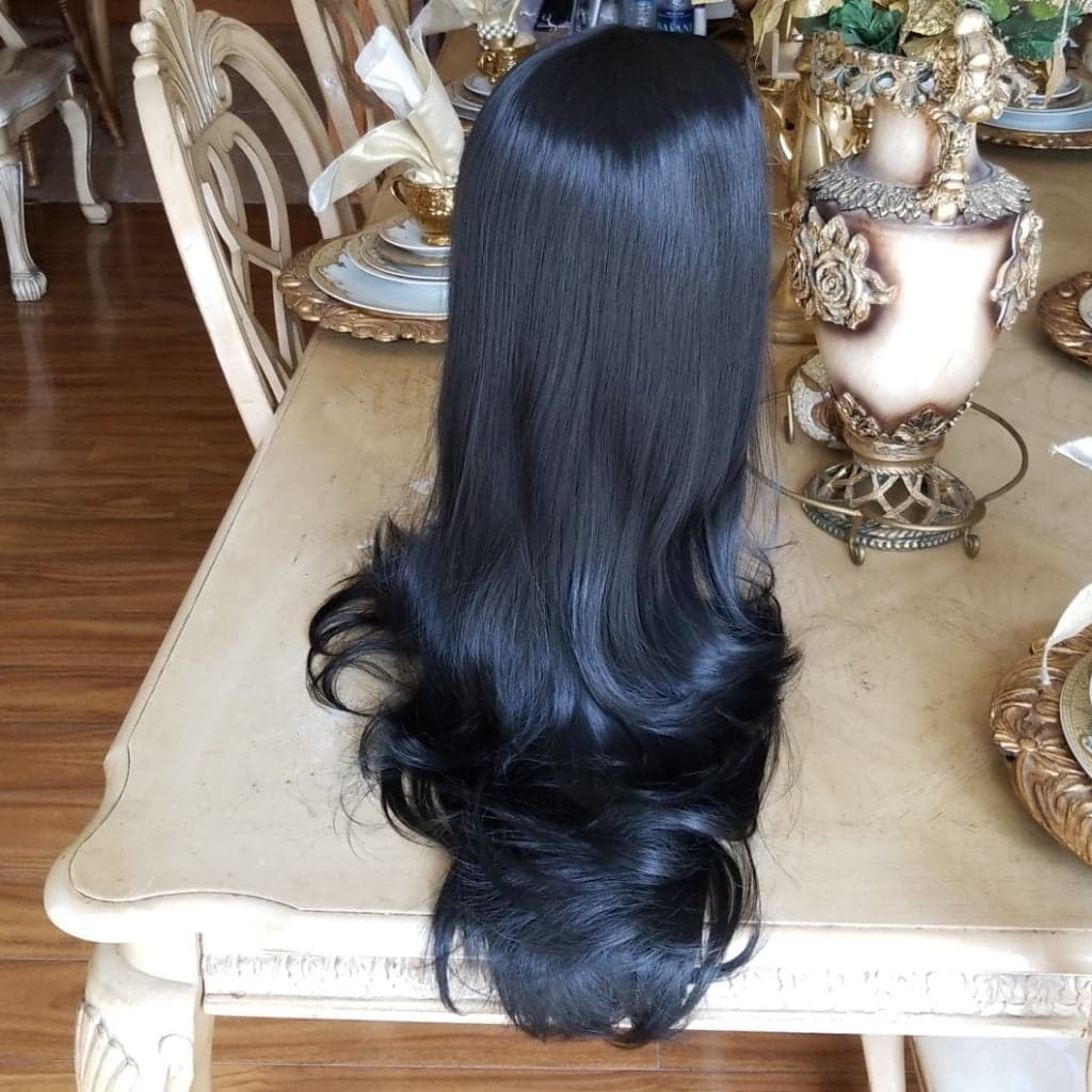 Layered Straight Black Bodywave Lace Front Wig 22-24 inches!! - Thumbnail 5