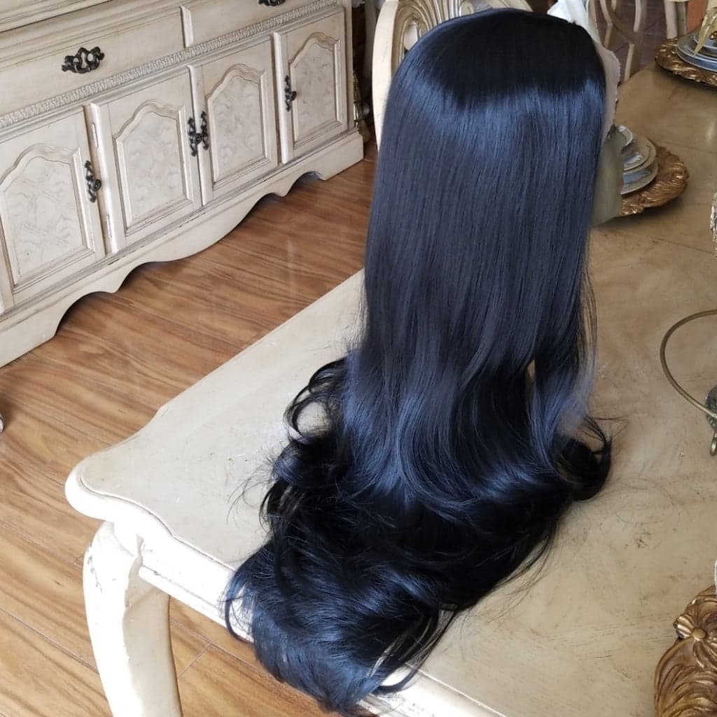 Layered Straight Black Bodywave Lace Front Wig 22-24 inches!! - Thumbnail 9