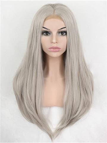 White Ash Gray Blonde Lace Front Wig 24-26 inches!! - Thumbnail 5