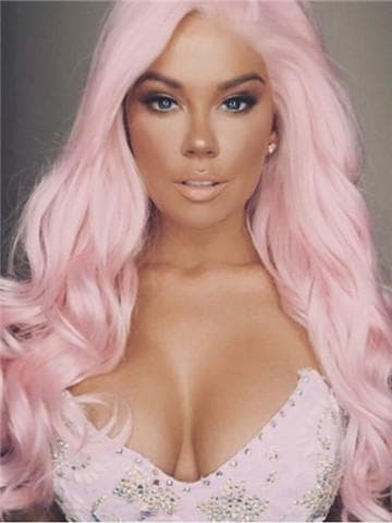 Pink Wavy Lace Front Wig 24-26 inches!!