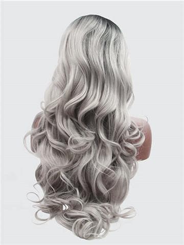 Ombre Gray Beauty Wave Lace Front Wig 24-26 inches!! - Thumbnail 3
