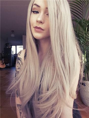 White Ash Gray Blonde Lace Front Wig 24-26 inches!! - Thumbnail 6