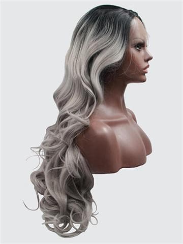 Ombre Gray Beauty Wave Lace Front Wig 24-26 inches!! - Thumbnail 2