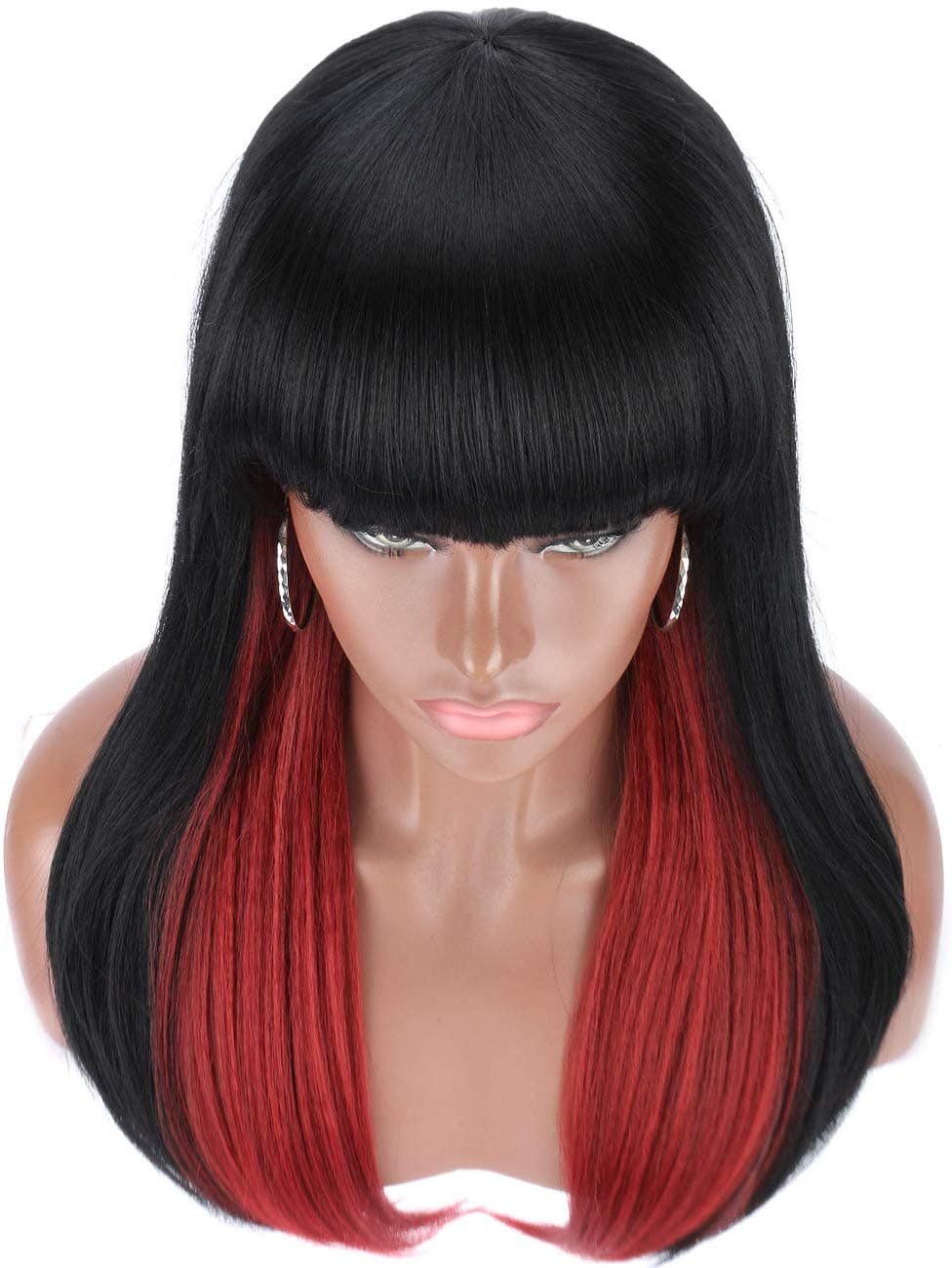 Black Red Beauty Full Wig - Thumbnail 2