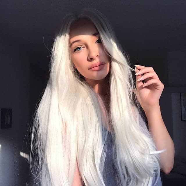 Platinum Blonde Lace Front Wig - Thumbnail 2