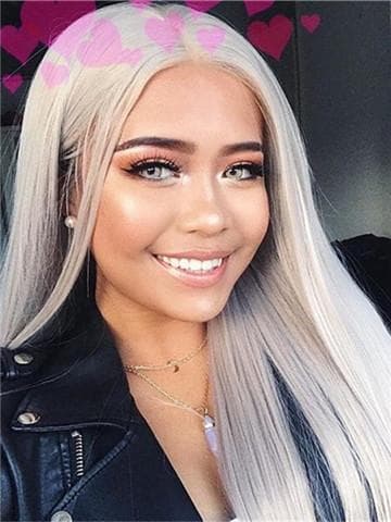 White Ash Gray Blonde Lace Front Wig 24-26 inches!! - Thumbnail 4