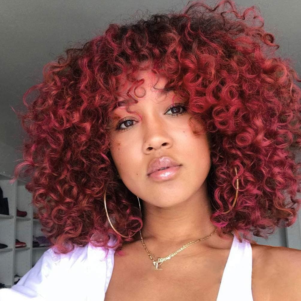 Red Afro Kinky Curly Lace Front Wig