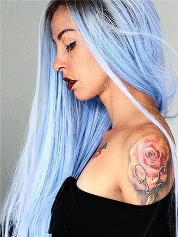 Ombre Sky Blue Lace Front Wig 24-26 inches!! - Thumbnail 3