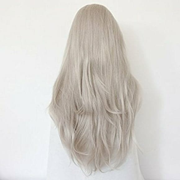 White Gray Beauty Lace Front Wig - Thumbnail 4