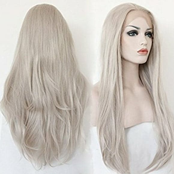 White Gray Beauty Lace Front Wig - Thumbnail 2