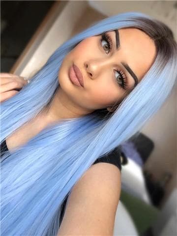 Ombre Sky Blue Lace Front Wig 24-26 inches!! - Thumbnail 4