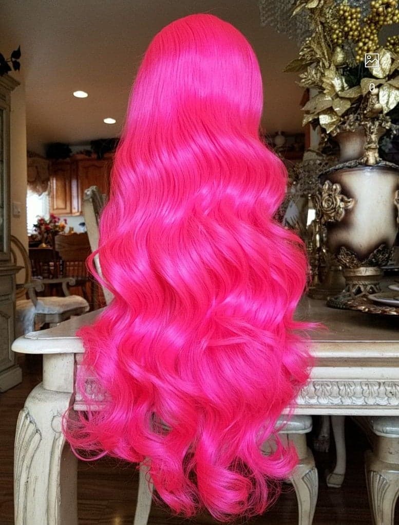 Hot Pink Beauty Wavy Lace Front Wig