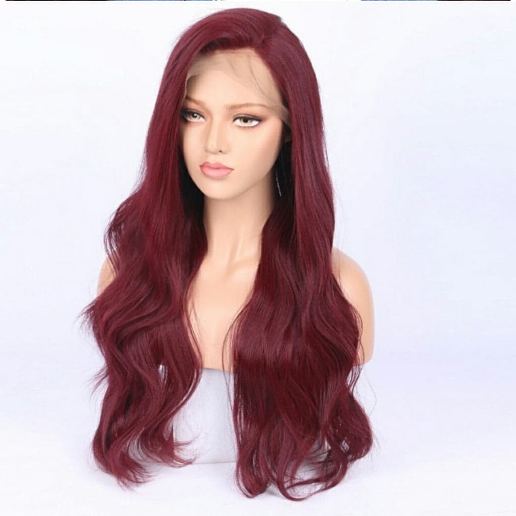 Dark Red Lace Front Wig - Thumbnail 3