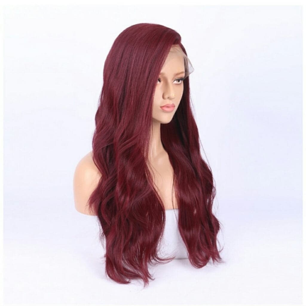 Dark Red Lace Front Wig - Thumbnail 4