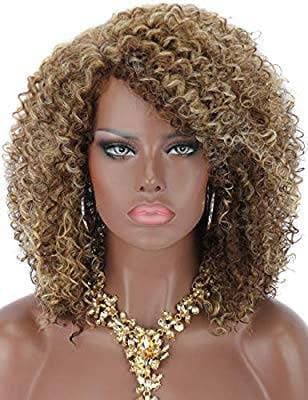 Brown Blonde Afro Kinky Curly Full Wig