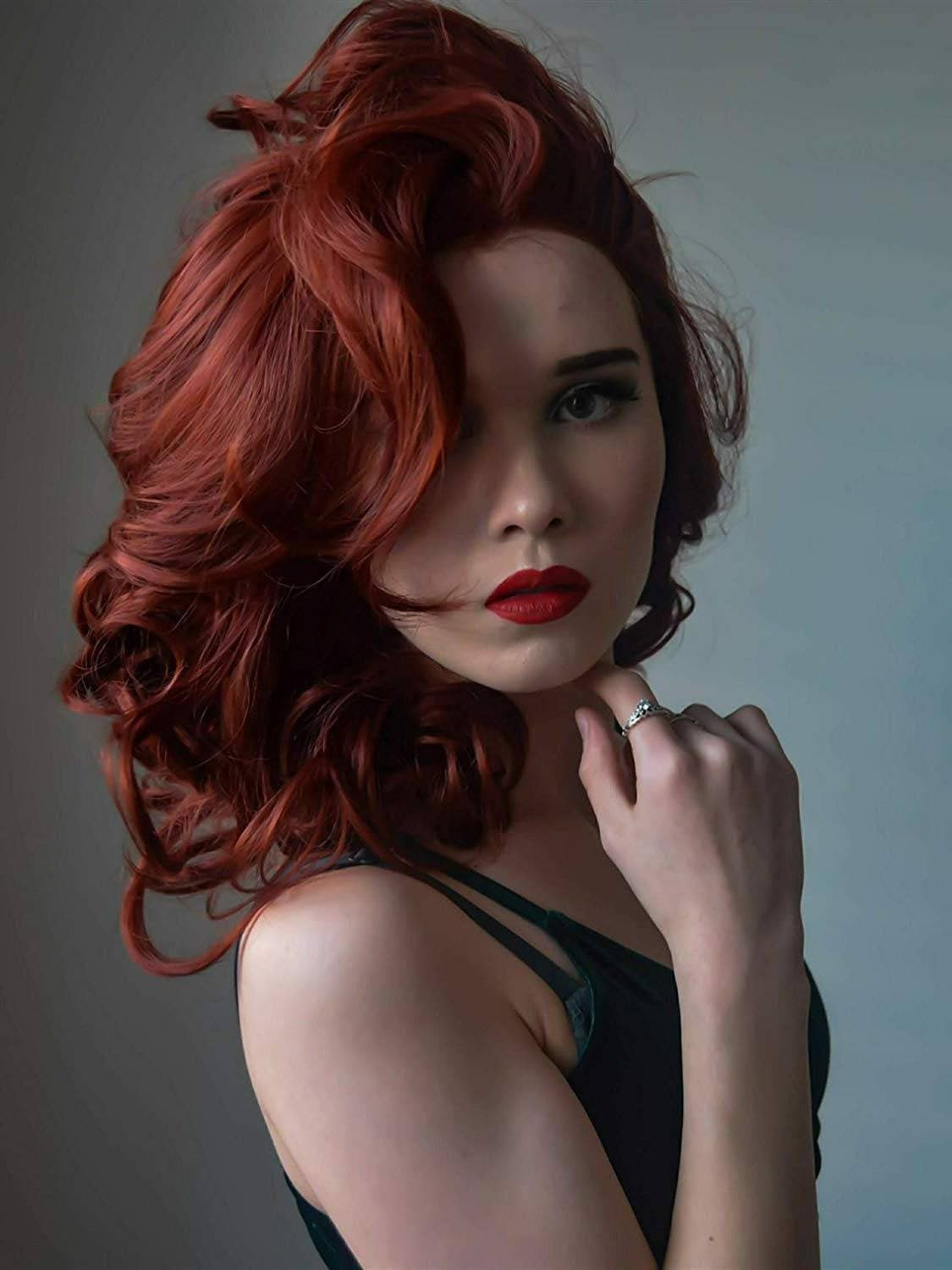 Auburn Red// Beauty Waves//Lace Front Wig//Ginger - Auburn