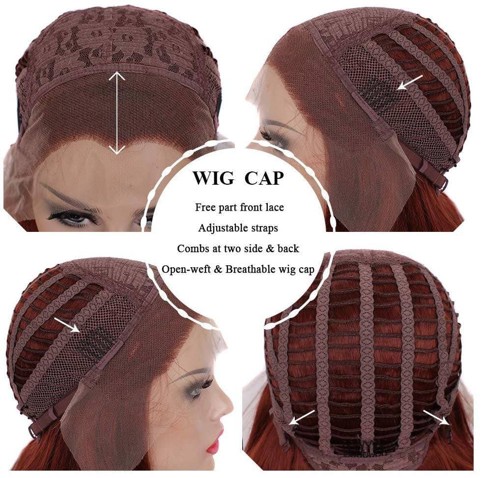 Auburn Red// Beauty Waves//Lace Front Wig//Ginger - Auburn - Thumbnail 4