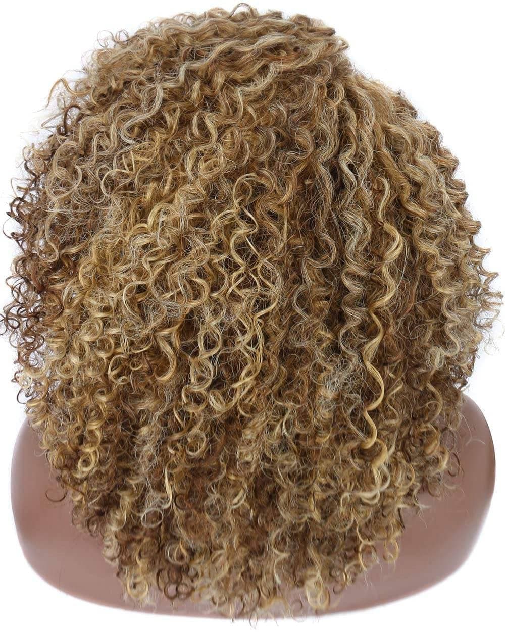 Brown Blonde Afro Kinky Curly Full Wig - Thumbnail 5