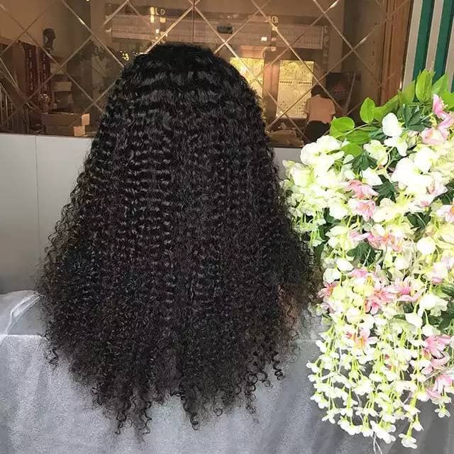 Black Curly// Human Hair/ Lace Front Wigs// Beautiful// Curly// Brazilian Remy//Wig//Glueless// Lacewig - Black Curly / 22 - Thumbnail 3