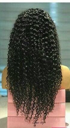 Black// Human Hair/ Lace Front Wigs// Natural//Tight Curly// Wavy// Curly// Brazilian Remy// Wig// Glueless Lacewig - Black / 14 - Thumbnail 2