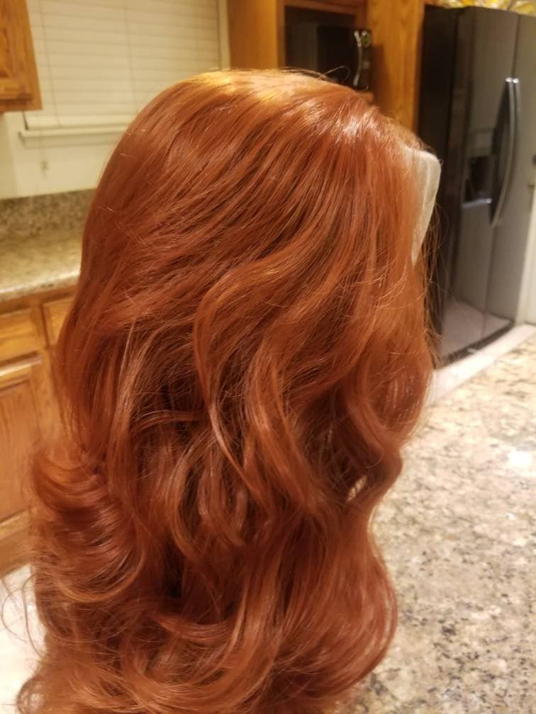 Copper Red// Beauty Waves//Lace Front Wig//Goddess//Beauty//Wig//Auburn - Copper Red - Thumbnail 4
