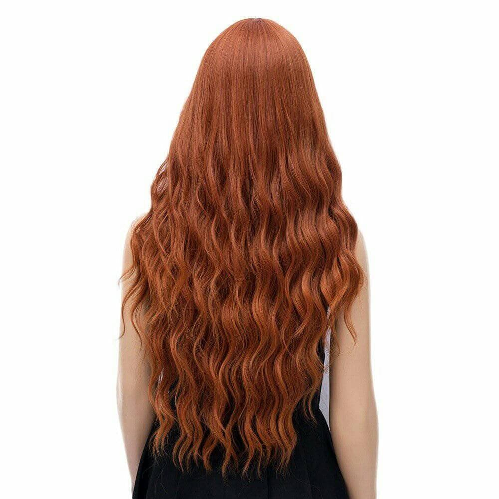Copper Red// Wigs for Women//Wig//Bangs// Wavy Wigs//Long Hair// Costume//Auburn Red - Copper Red Auburn - Thumbnail 2