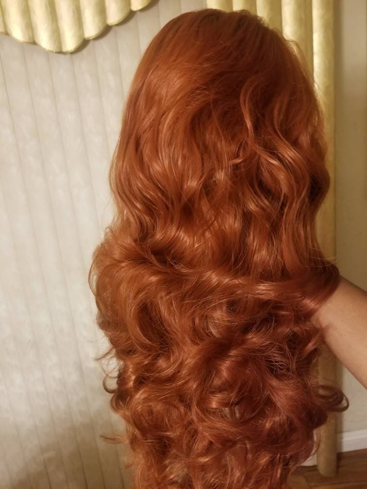 Copper Red// Beauty Waves//Lace Front Wig//Goddess//Beauty//Wig//Auburn - Copper Red - Thumbnail 3