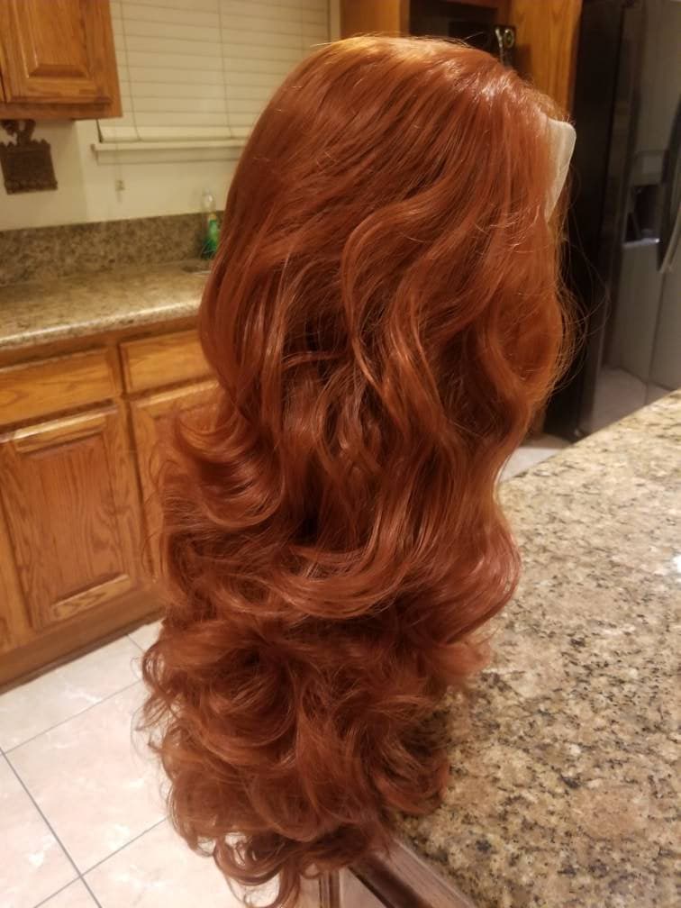 Copper Red// Beauty Waves//Lace Front Wig//Goddess//Beauty//Wig//Auburn - Copper Red - Thumbnail 2