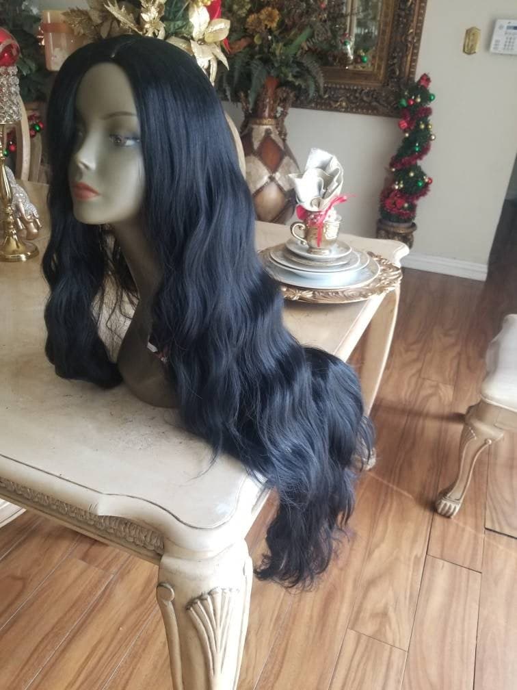 Black Straight Bodywave Wig - Black - Thumbnail 5