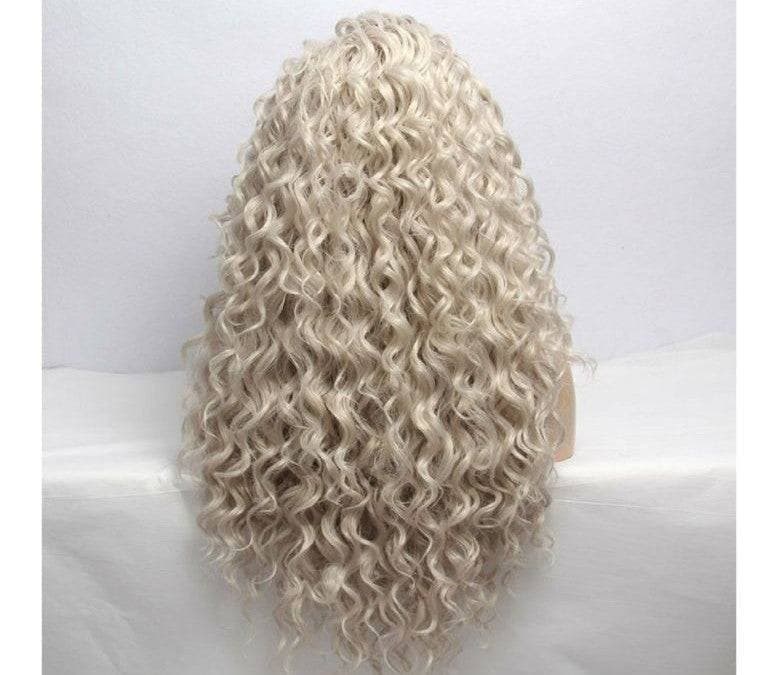 Ash White Blonde Lace Front Wig - White Blonde - Thumbnail 3