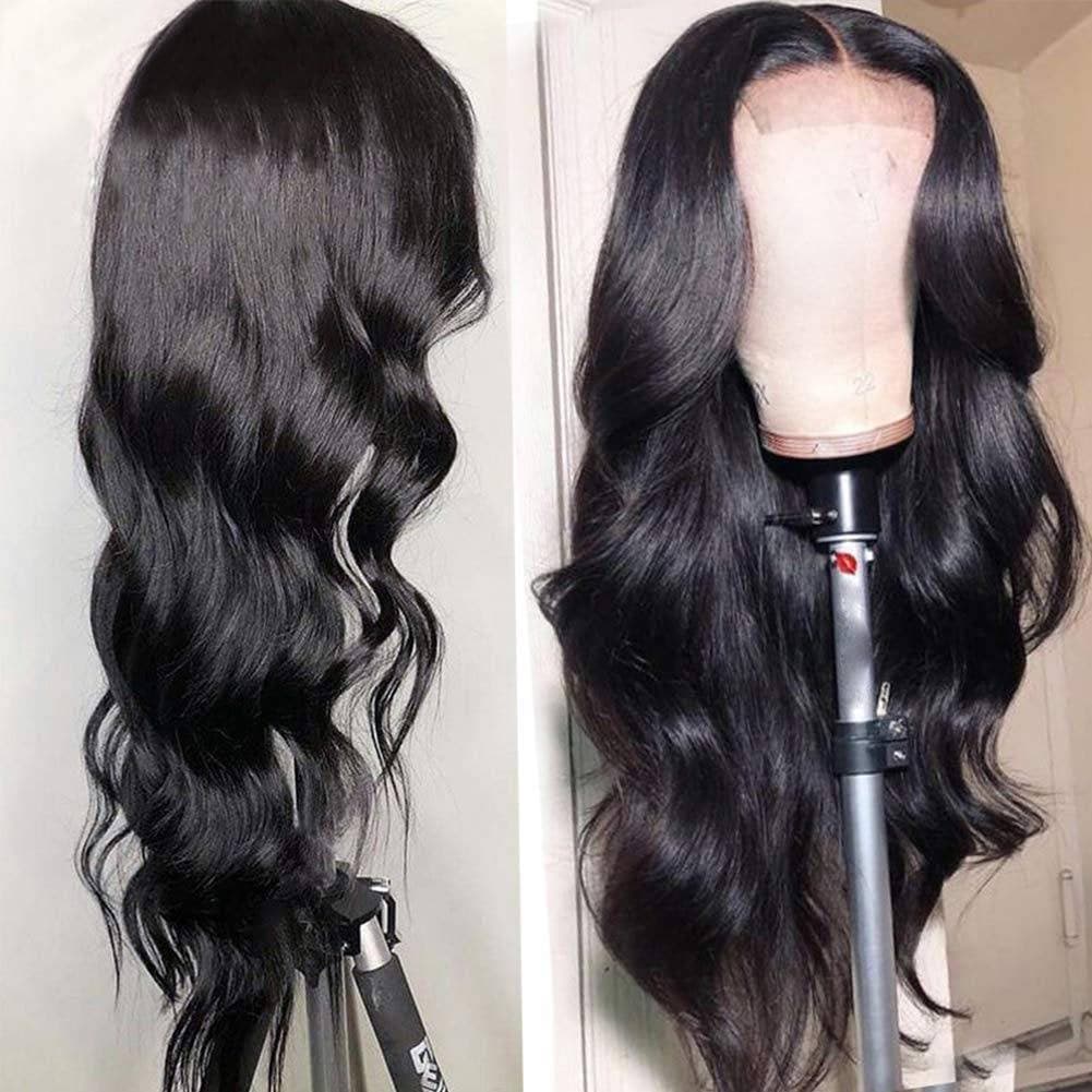 Human Hair Wig for Women Pre Plucked Hairline 150% Denisty Brazilian Body Wave Lace Front Wigs with Baby Hair Natural Color (16Inch) - Black - Thumbnail 2