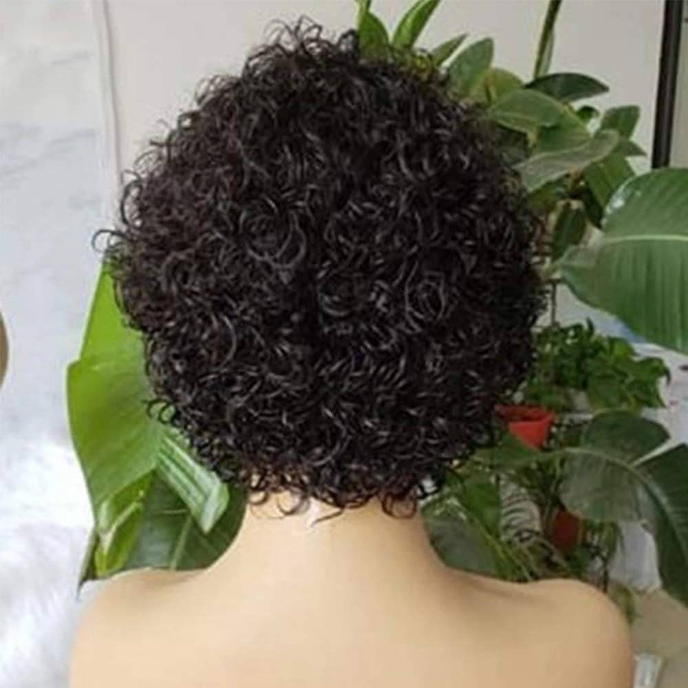 Pixie Cut Wig 13x4 Lace Front Wig Deep Curly Lace Front Wigs Human Hair Short Bob Wig Human Hair Lace Front Bob Cut Wig With Baby Hair 6 inc - Black / 6-8 - Thumbnail 4