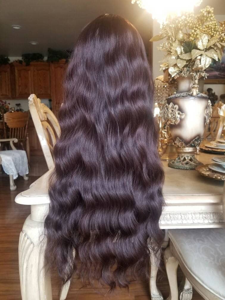 Brown Wavy Beauty Full Wig 28 inches long - Thumbnail 3