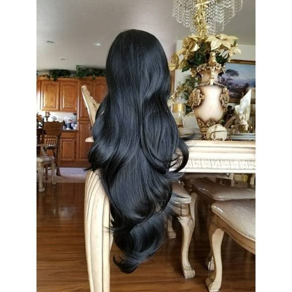 Black Bodywave Lace Front Wig - Black - Thumbnail 5